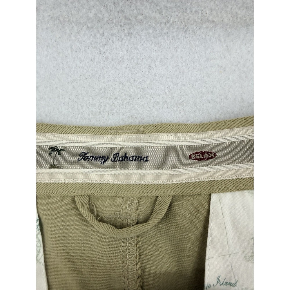 Tommy Bahama Relax Shorts Mens 100% Silk Pleated Khaki Chino Summer, Size 35 - Picture 3 of 7